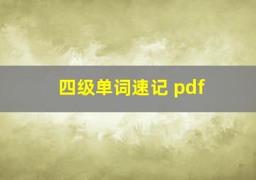 四级单词速记 pdf